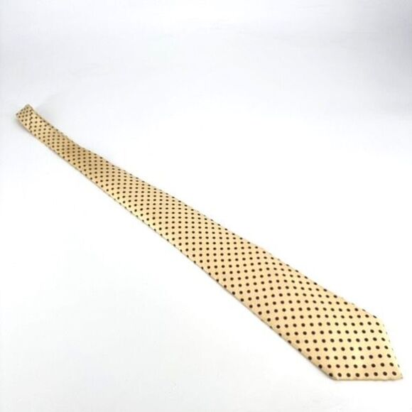 Vintage Chaps Ralph Lauren Silk Necktie Yellow Red Geometric pattern 4” width - Picture 2 of 9